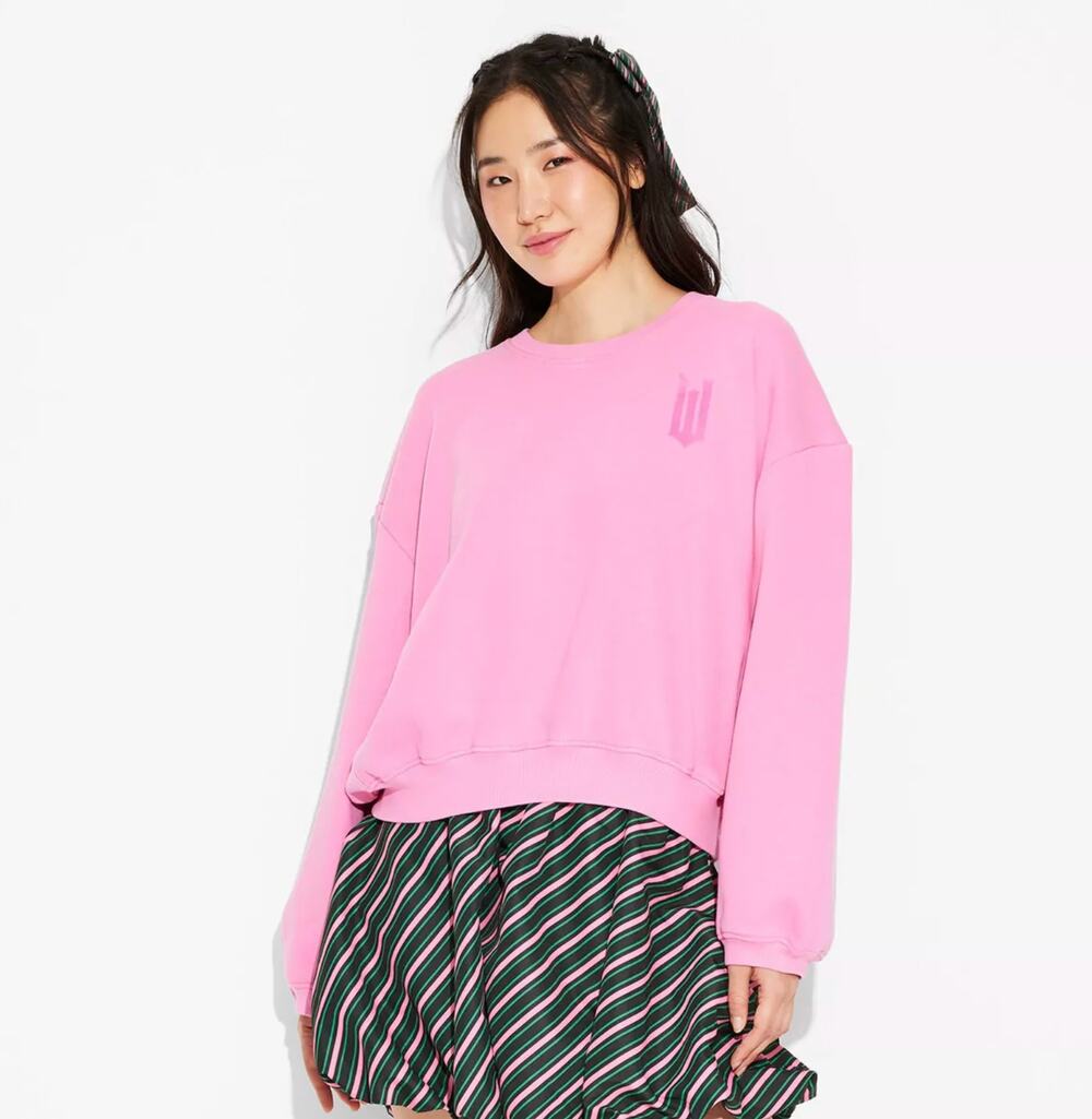 NWT Wicked X Target Paul Tazewell Sweatshirt XXS 2XS Pink Defy Gravity Crewneck